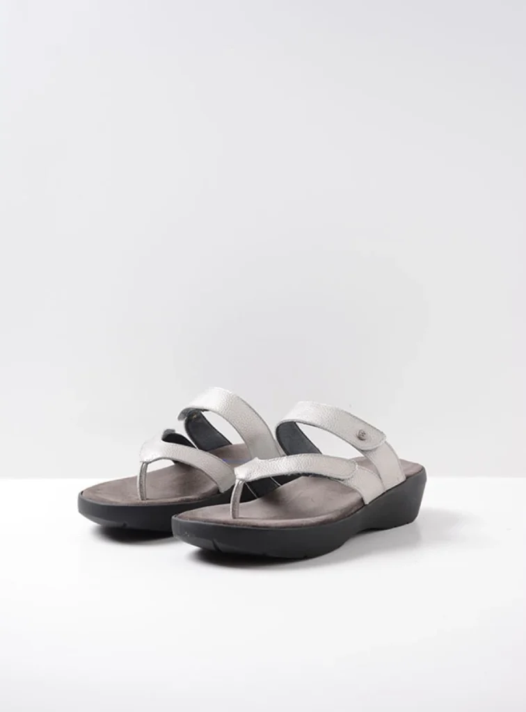 Wolky Sandals 00202 Hobie 71130 silver leather