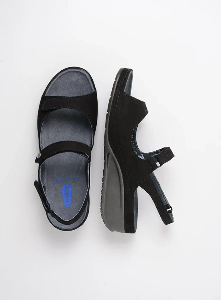 Wolky Sandals 00425 Shallow 10000 black nubuck