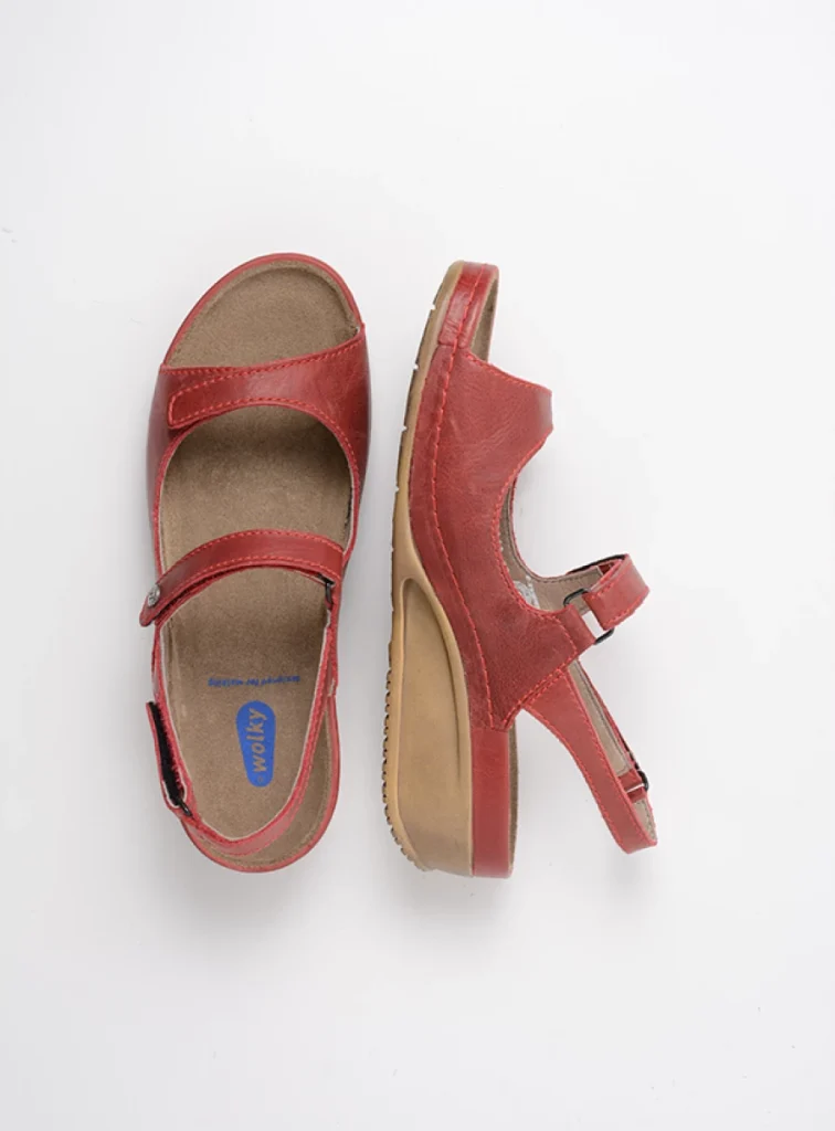 Wolky Sandals 00425 Shallow 30500 red leather