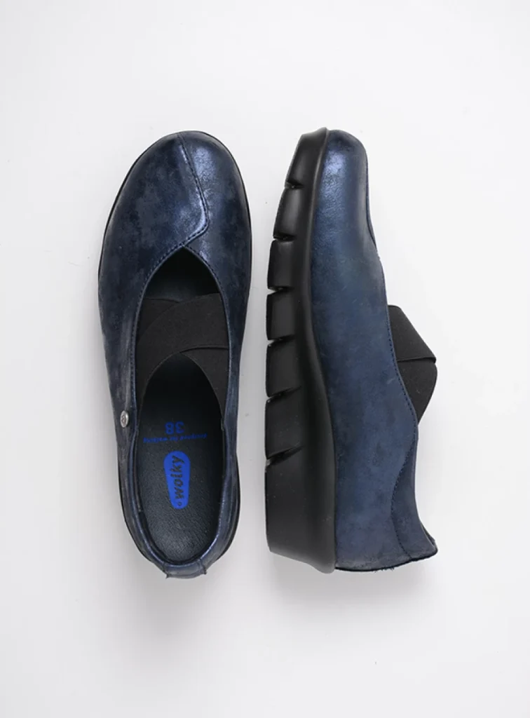 Wolky Ballet pumps 00665 Cursa 10823 navy metallic nubuck