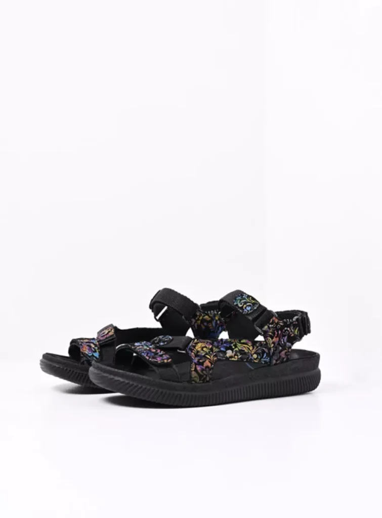 Wolky Sandals 00710 Energy Lady 47999 black/multi flower nubuck