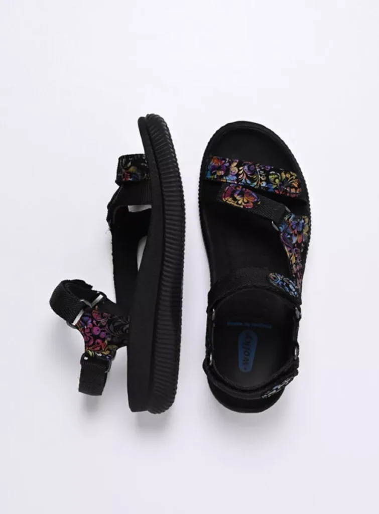 Wolky Sandals 00710 Energy Lady 47999 black/multi flower nubuck