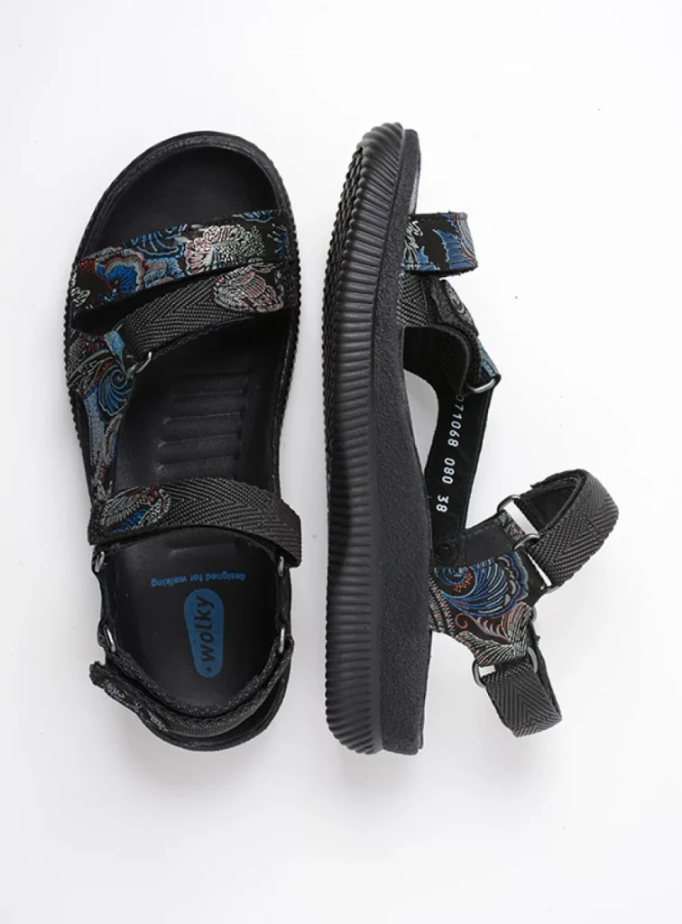 Wolky Sandals 00710 Energy Lady 68080 black/blue suede