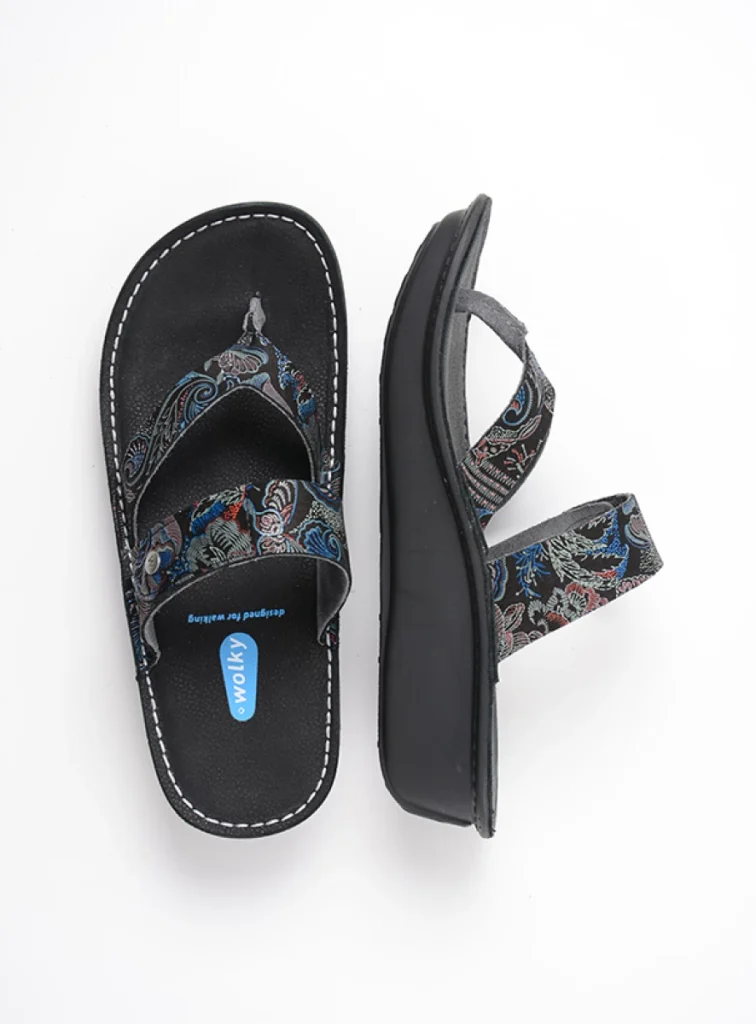 Wolky Flip flops dames 00877 Martinique 68080 black/blue suede