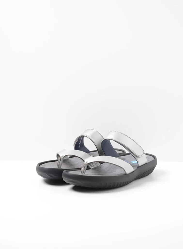 Wolky Flip flops dames 00880 Tahiti 87130 silver/grey pearl leather