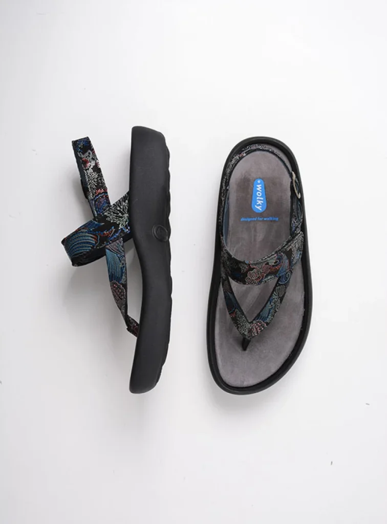 Wolky Sandals 00882 Cebu 68080 black/blue suede