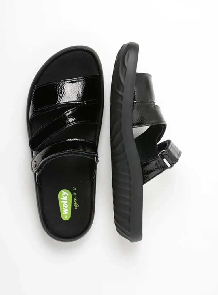 Wolky Sandals 00889 Sense Vegan 96000 black patent leather