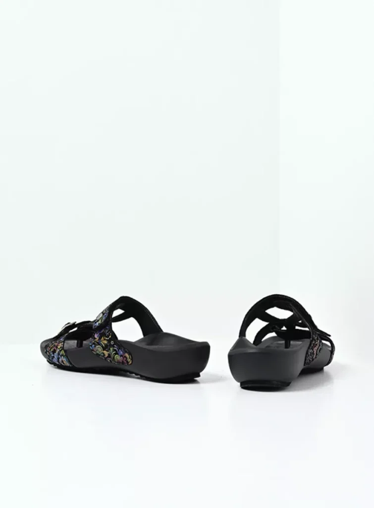 Wolky Sandals 01000 O'Connor 48999 black/multi flower nubuck