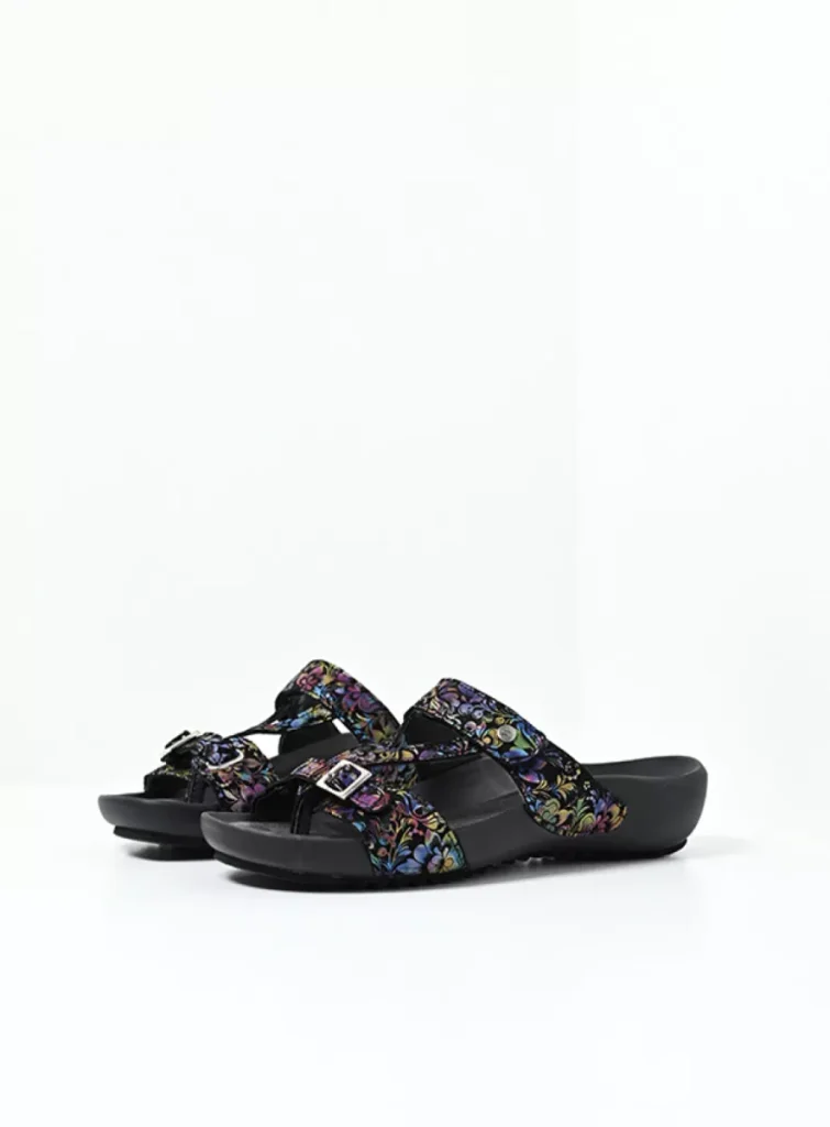 Wolky Sandals 01000 O'Connor 48999 black/multi flower nubuck