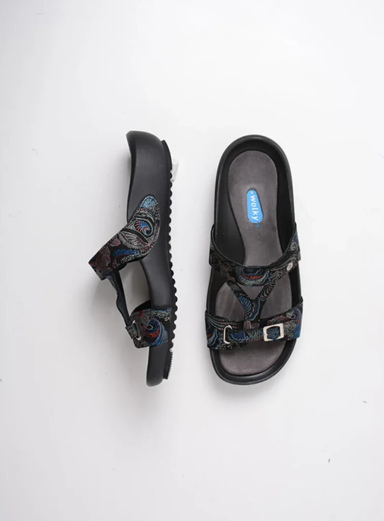 Wolky Sandals 01000 O'Connor 68080 black/blue suede