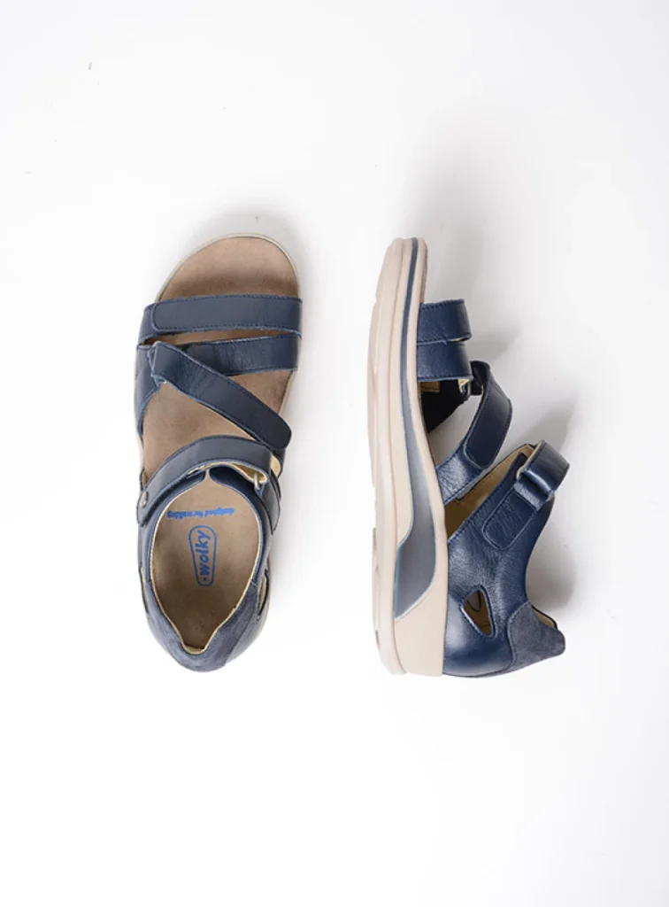 Wolky Sandals 01055 Desh 30870 blue leather