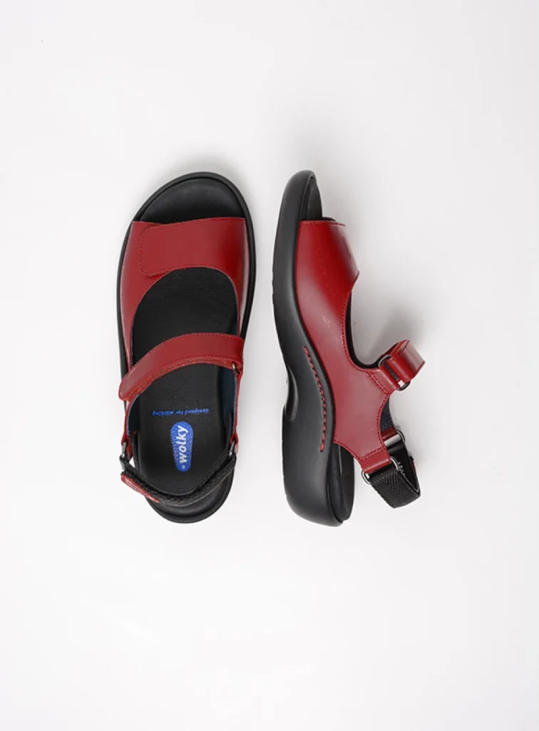 Wolky Sandals 01300 Salvia 30500 red leather