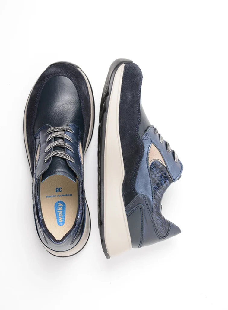 Wolky Trainers 01580 Sappho 90801 blue combi leather