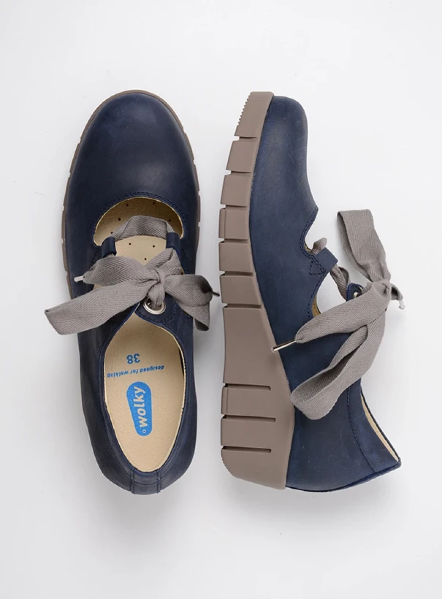 Wolky Lace up shoes 01781 Boston 10870 blue-summer nubuck