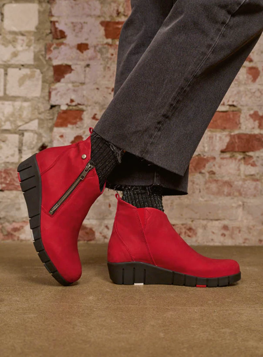 Dark red ankle boots uk online