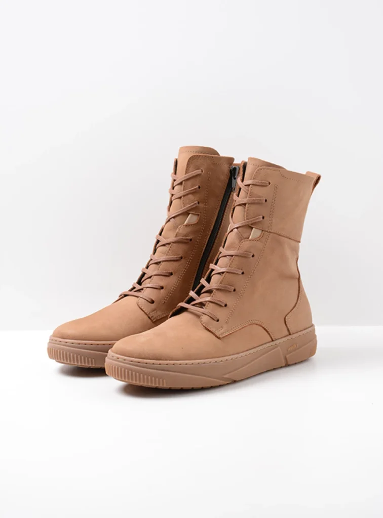 Wolky Lace up boots 02083 Check 12430 cognac nubuck