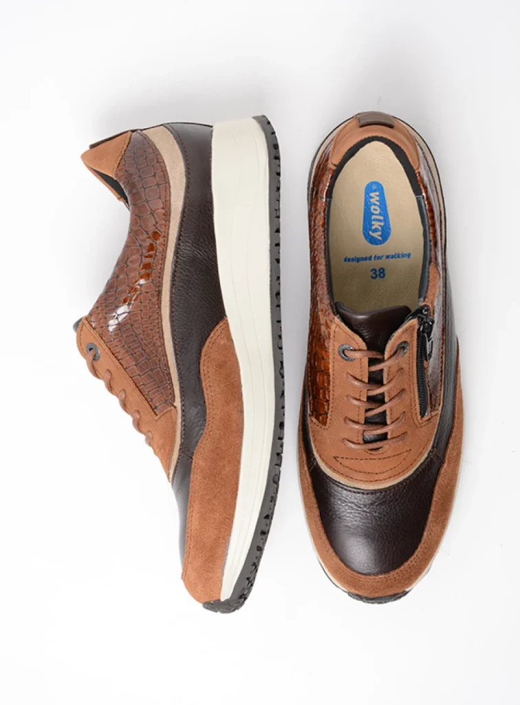 Wolky Trainers 02278 Sprint 90431 cognac combi leather