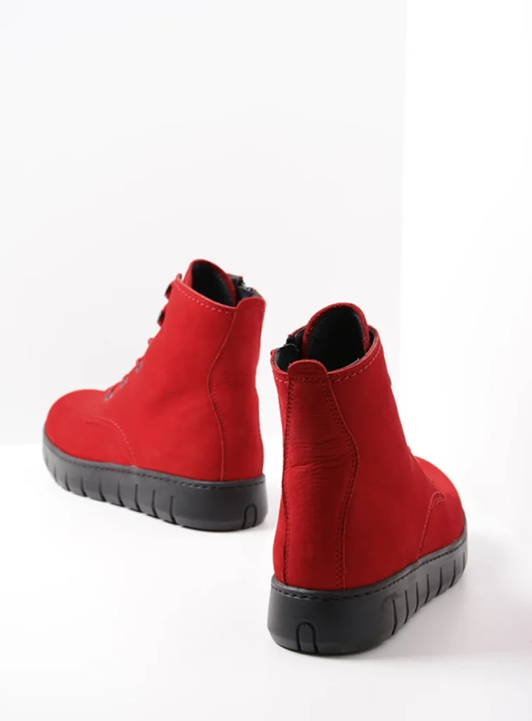 Wolky Lace up boots 02377 New Wave 10500 red nubuck