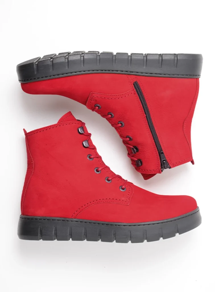 Wolky Lace up boots 02377 New Wave 10500 red nubuck