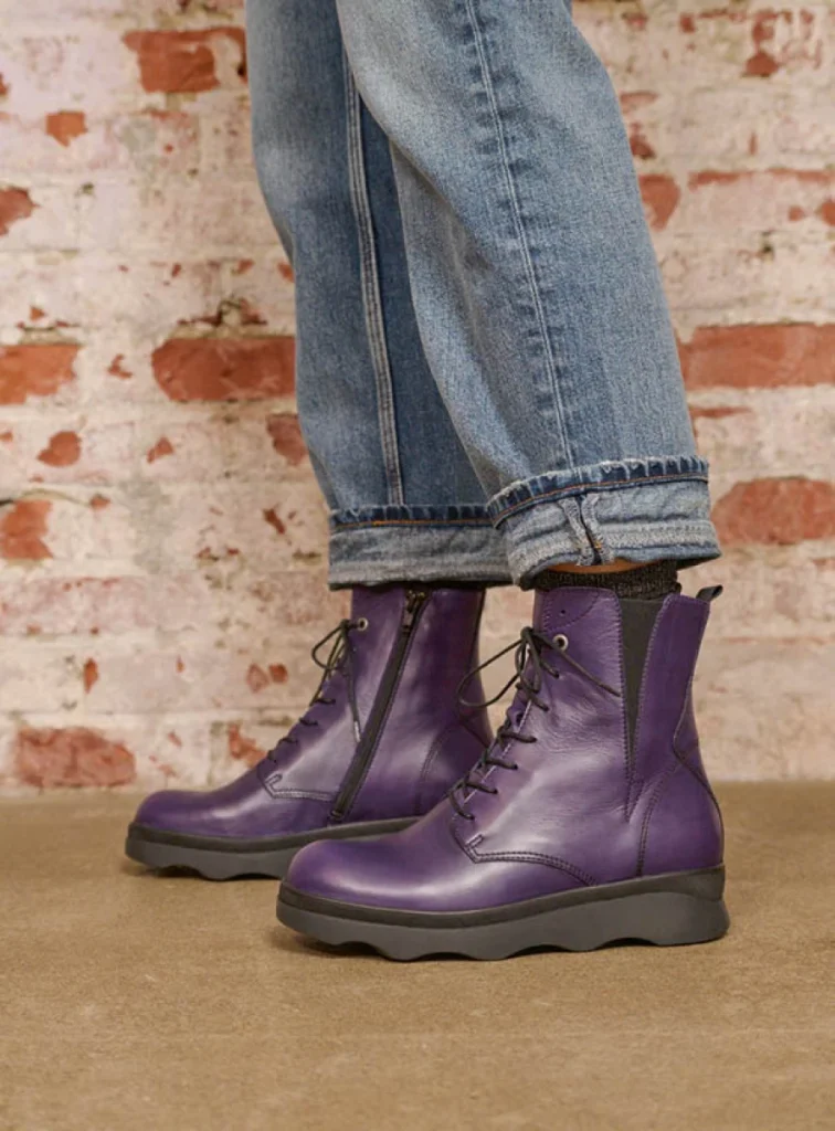 Wolky Boots 02978 Akita HV 30600 purple leather