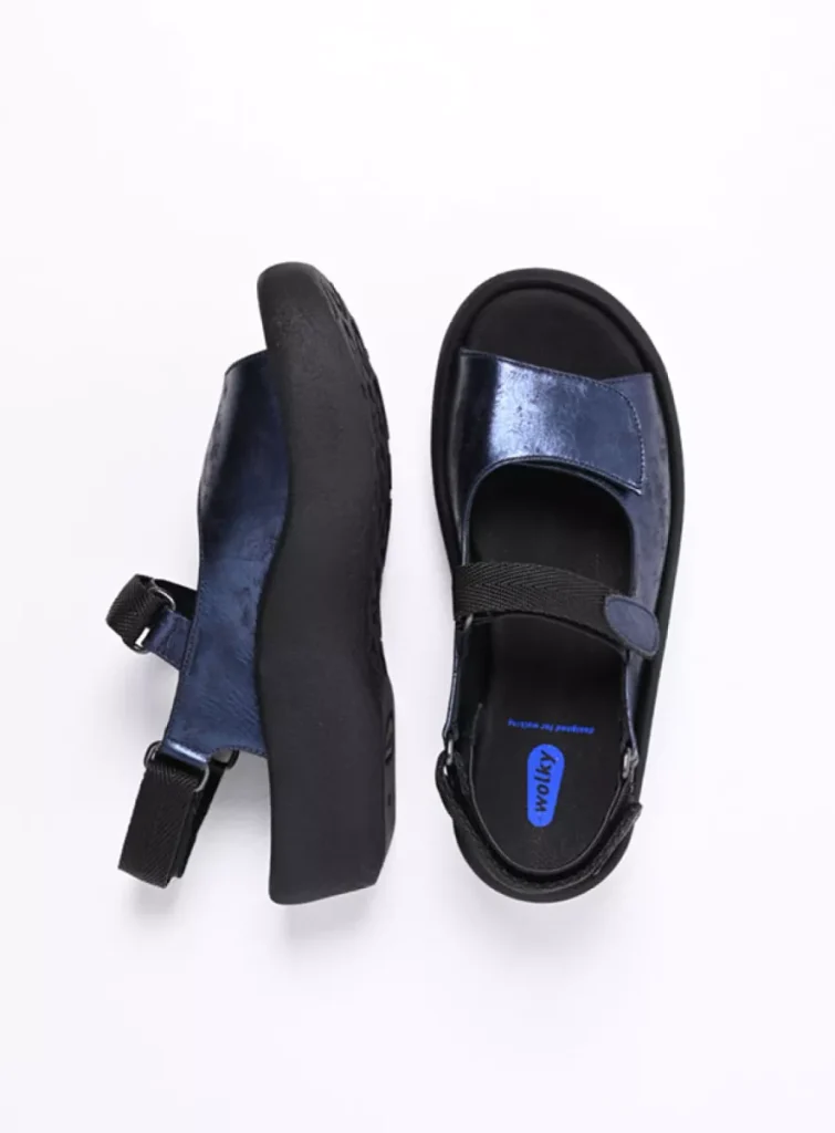 Wolky Sandals 03204 Jewel 10823 navy metallic nubuck