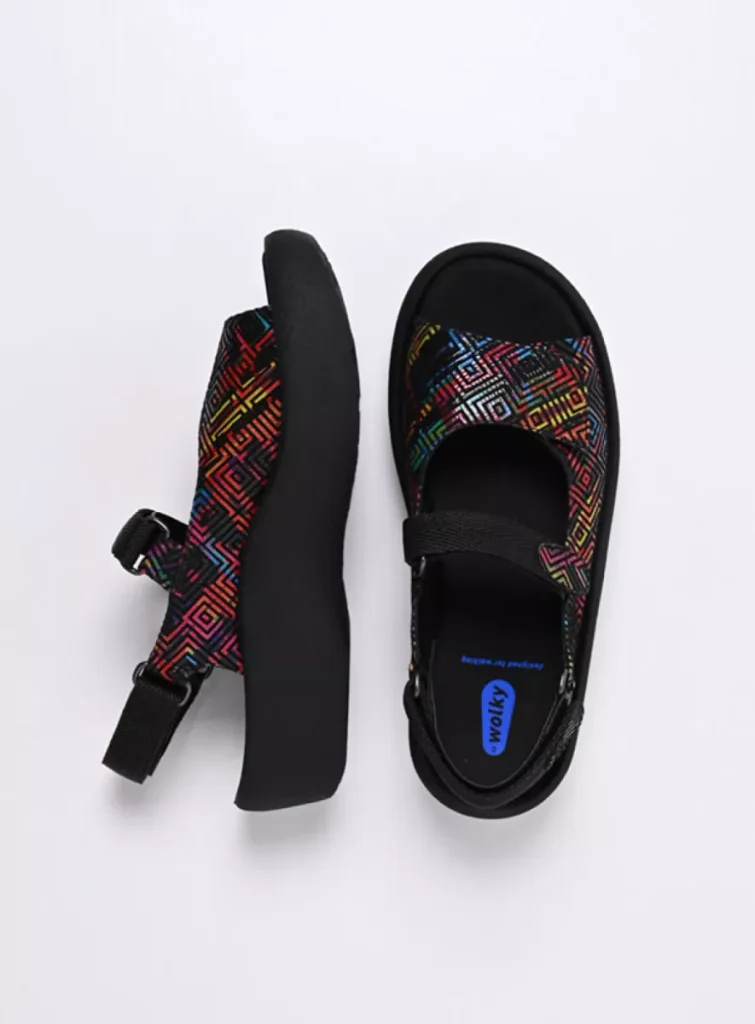 Wolky Sandals 03204 Jewel 72970 black multi leather