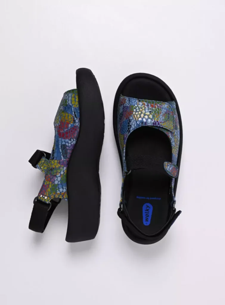 Wolky Sandals 03204 Jewel 88881 jeans blue/multi leather