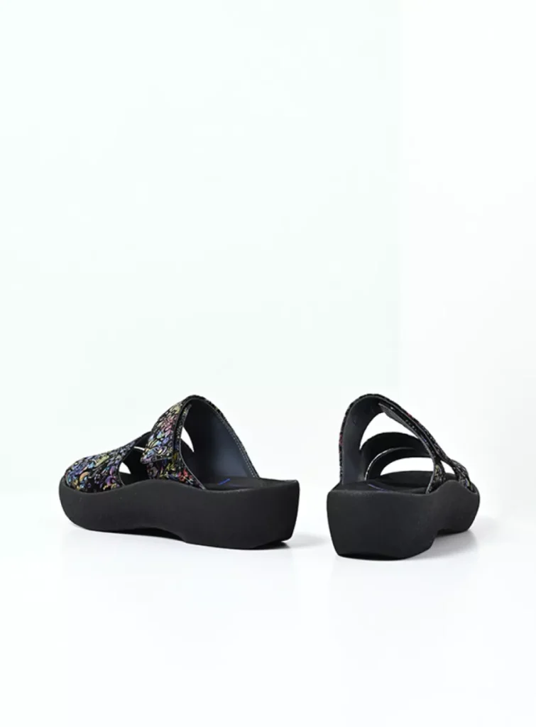 Wolky Sandals 03207 Aporia 47999 black/multi flower nubuck