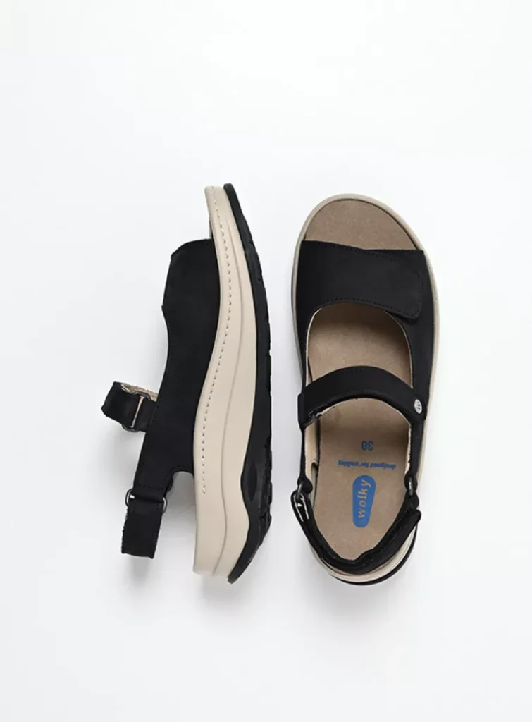 Wolky Sandals 03350 Adura 10070 black nubuck