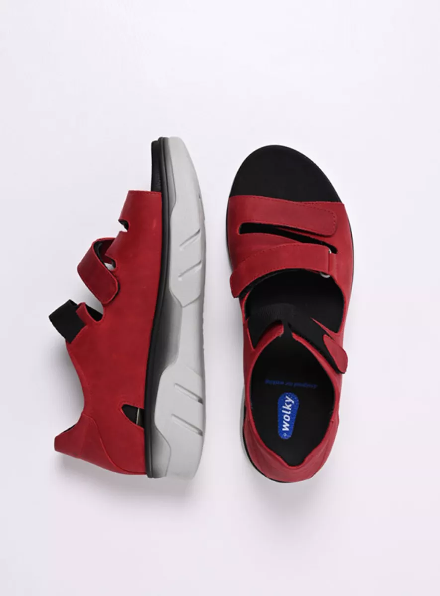 Wolky Sandals 03425 Blaze 12500 red nubuck