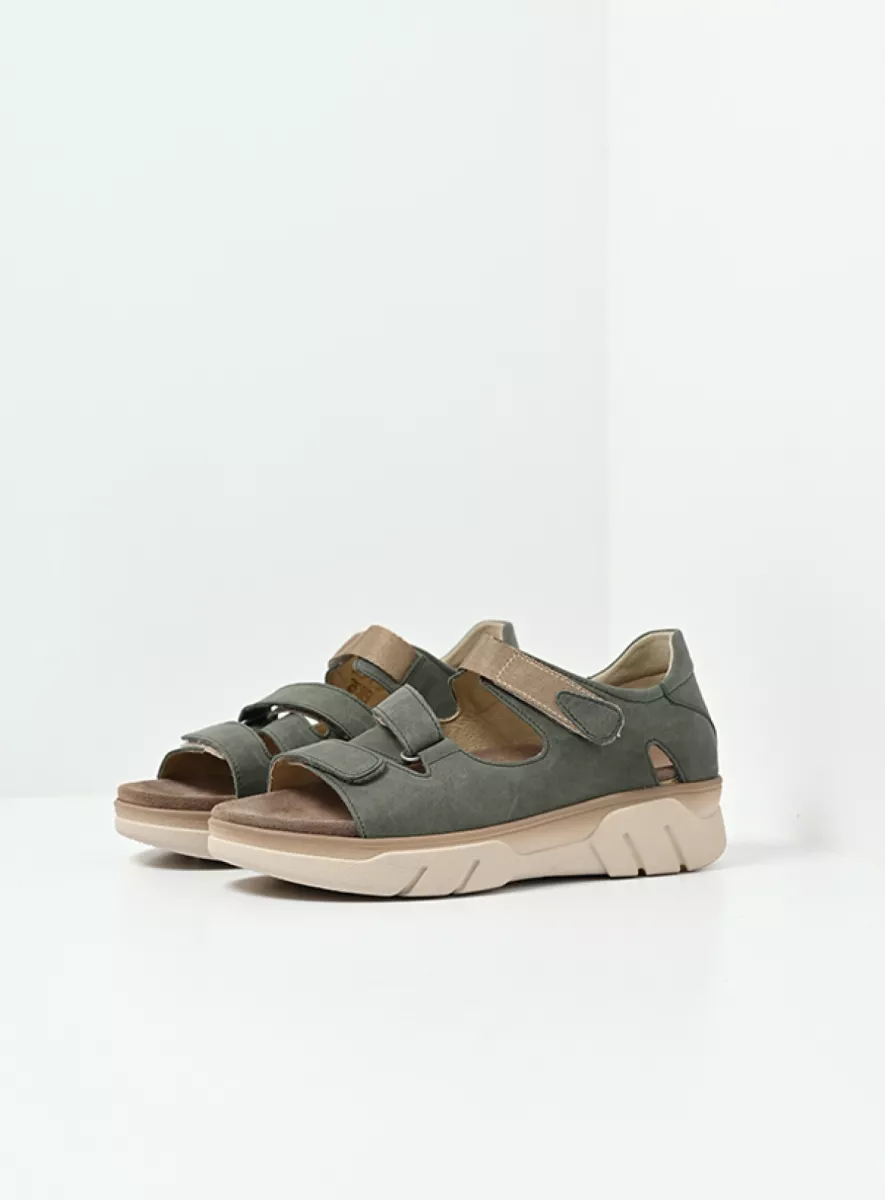 Wolky Sandals 03425 Blaze 12701 sage green nubuck