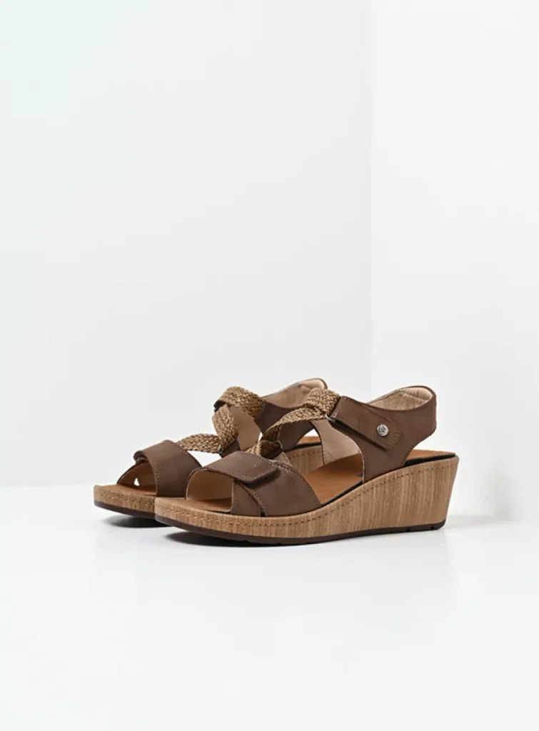 Wolky Sandals 03550 La Jolla 36301 cedar brown effect leather