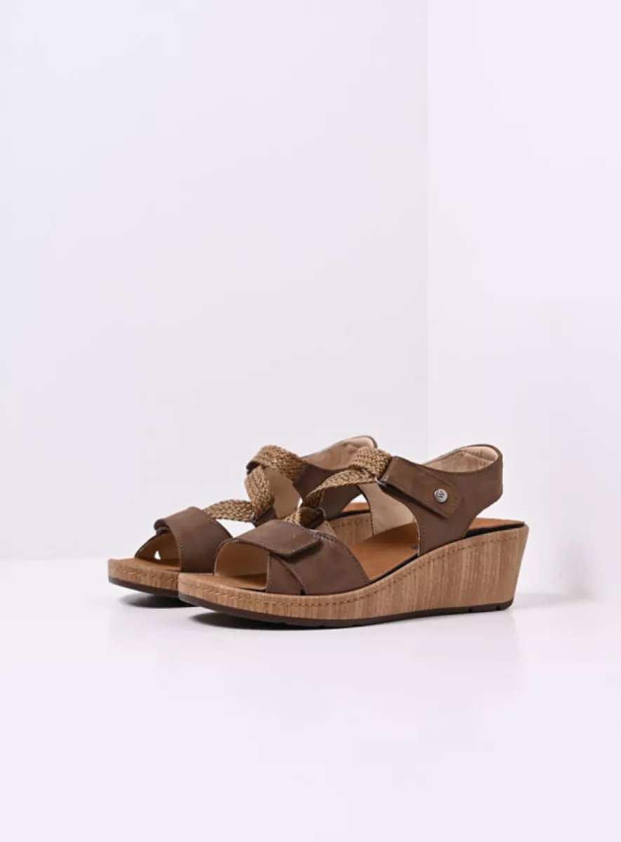 Wolky Sandals 03550 La Jolla 36301 cedar brown effect leather