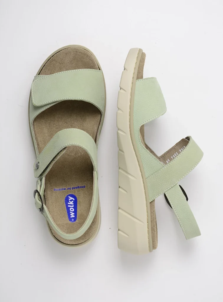 Wolky Sandals 04104 Santorini 11706 light green nubuck