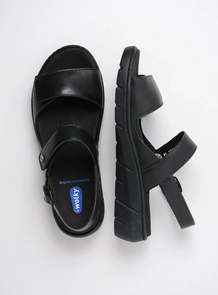 Wolky Sandals 04104 Santorini 50000 black leather
