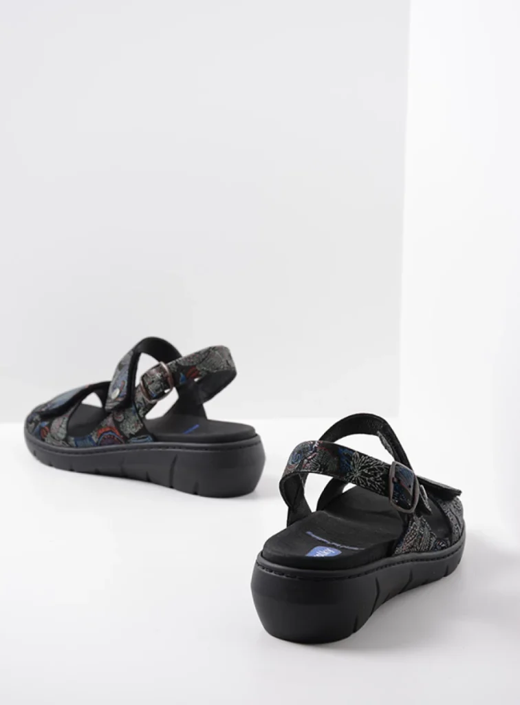 Wolky Sandals 04104 Santorini 68080 black/blue suede