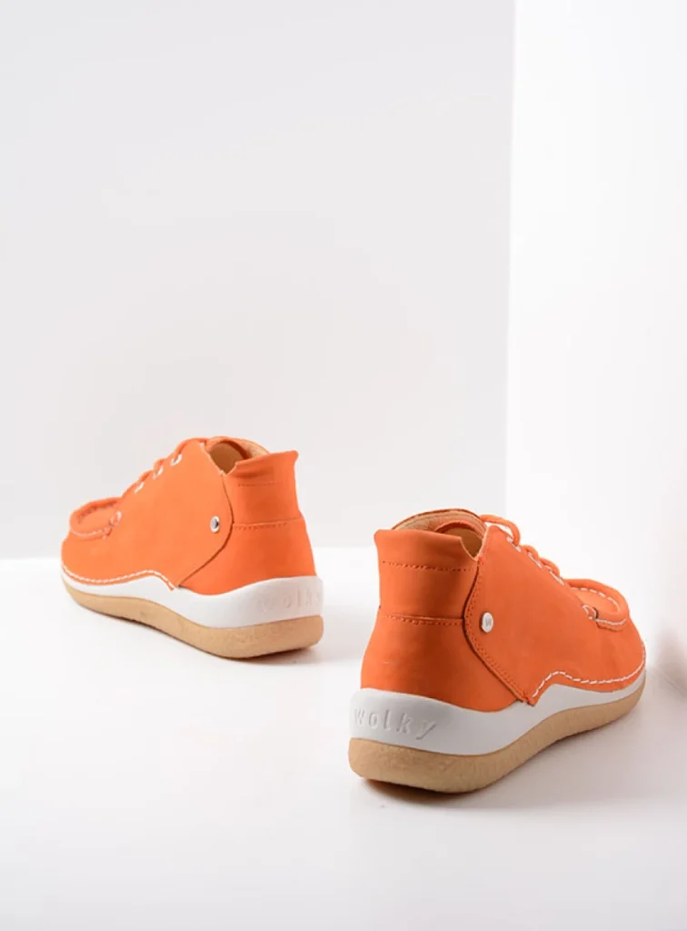 Wolky low lace-up shoes 04526 Rosella 10557 orange nubuck