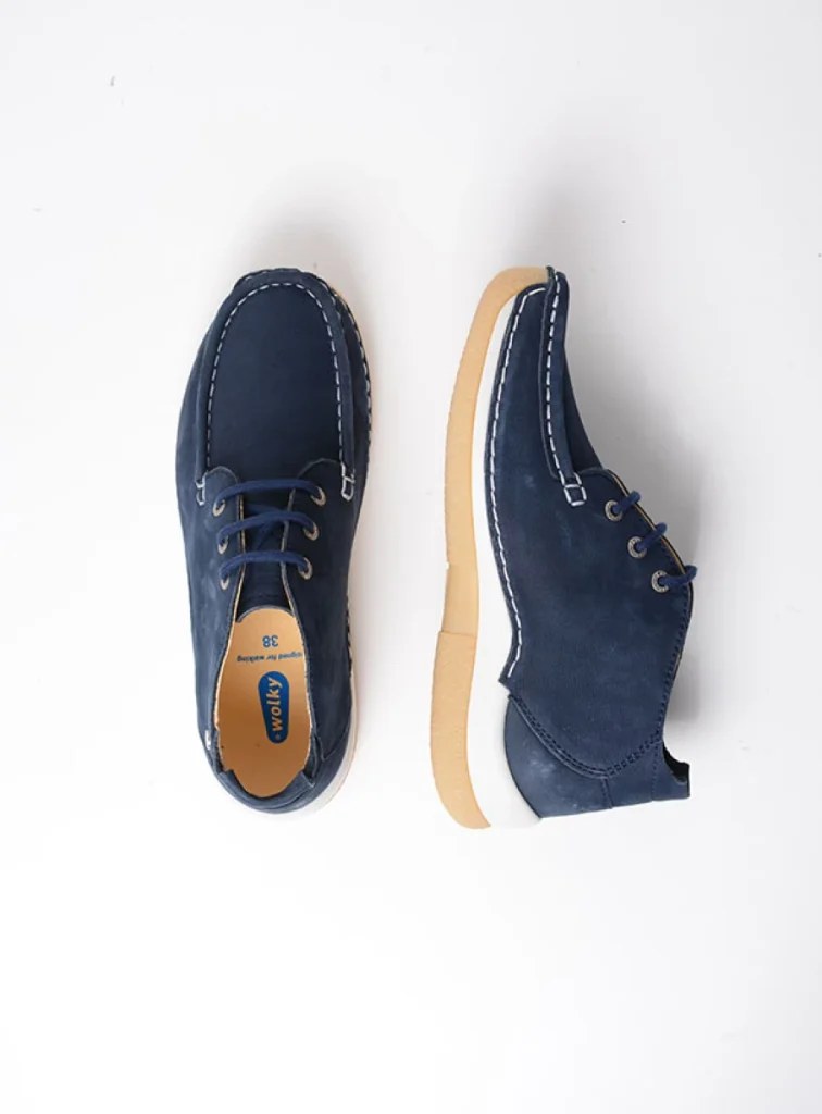 Wolky low lace-up shoes 04526 Rosella 10827 denim nubuck