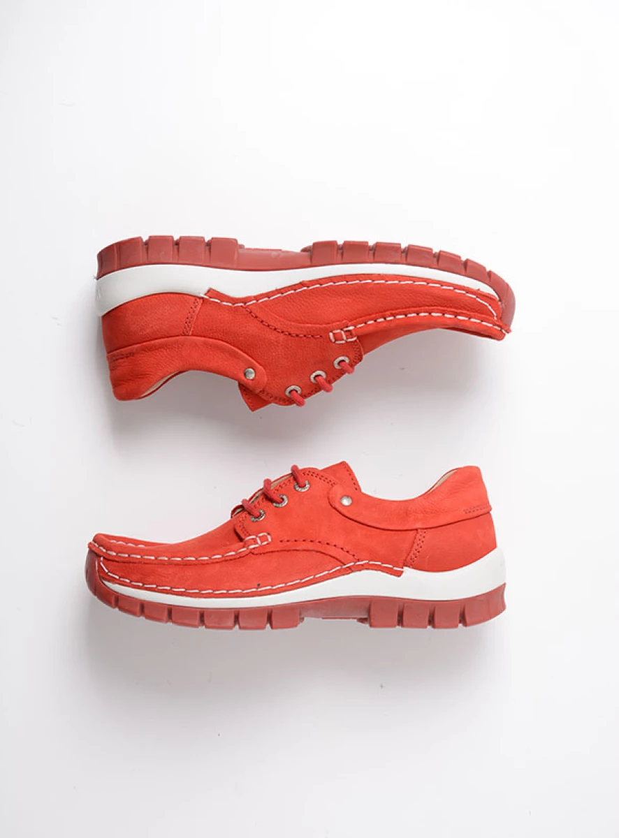 Wolky Lace up shoes 04701 Fly Summer 11570 red nubuck