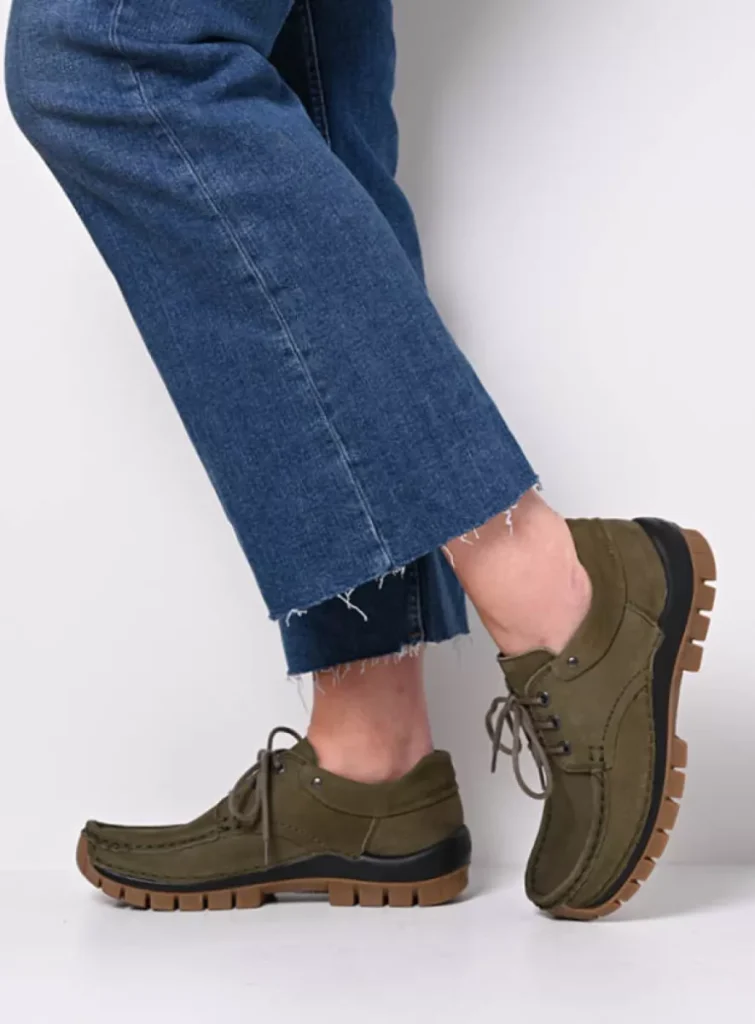 Wolky Lace up shoes 04726 Fly 11709 pesto green nubuck