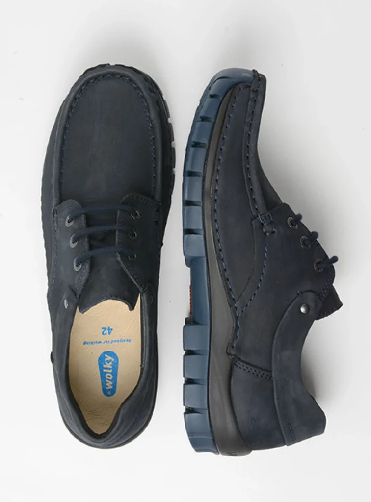 Wolky Comfortable shoes 04750 Fly men 16800 blue nubuck