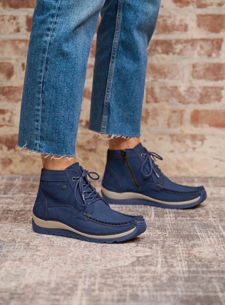 Wolky Lace up boots 04901 Salado 11800 blue nubuck