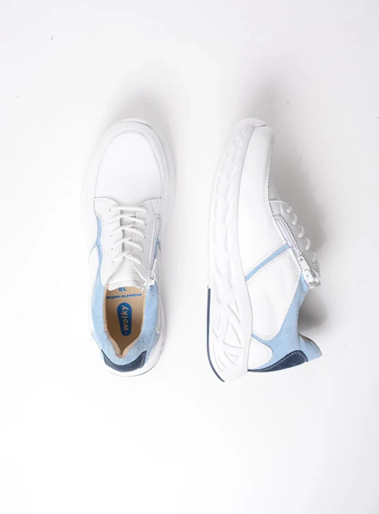 Wolky Lace up shoes 05700 Bounce 24186 white/blue leather