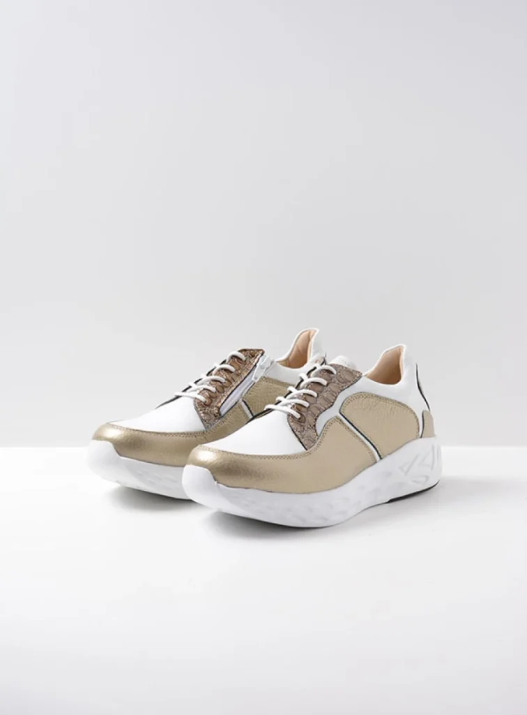 Wolky Lace up shoes 05700 Bounce 91104 white/gold combi leather