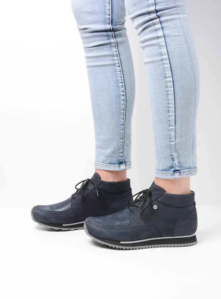 Wolky Lace up boots 05802 e-Boot 11800 blue stretch nubuck