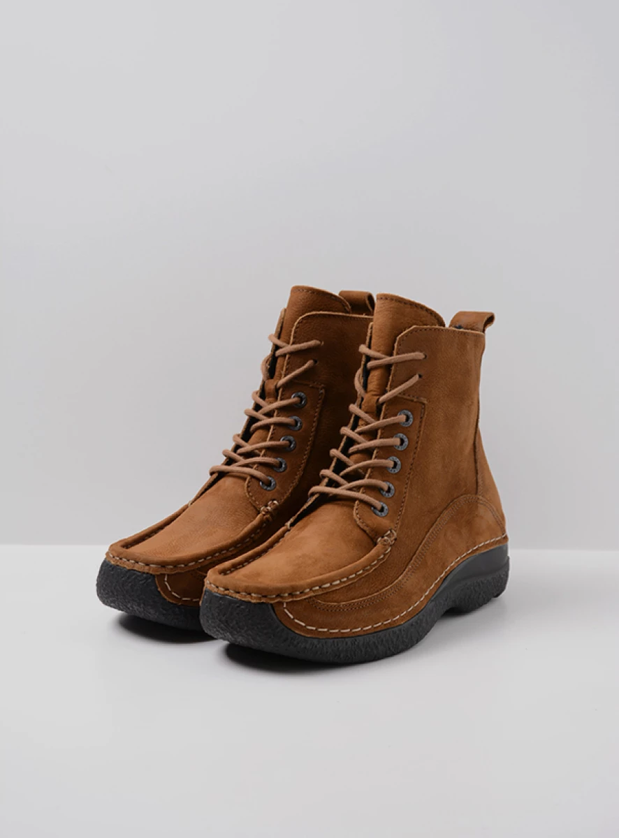 Wolky Lace up boots 06201 Roll Boot 11430 cognac nubuck