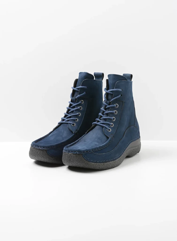 Wolky Lace up boots 06201 Roll Boot 11820 blue nubuck