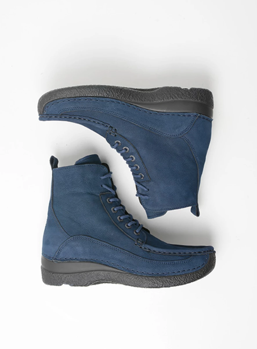 Wolky Lace up boots 06201 Roll Boot 11820 blue nubuck