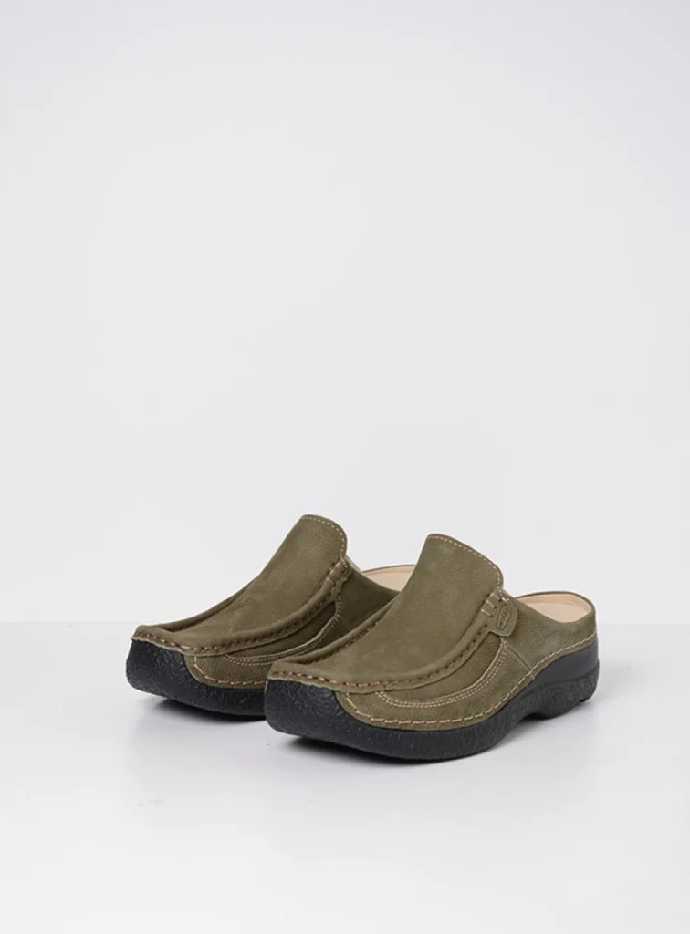 Wolky Clogs 06202 Roll Slide 13709 pesto green nubuck