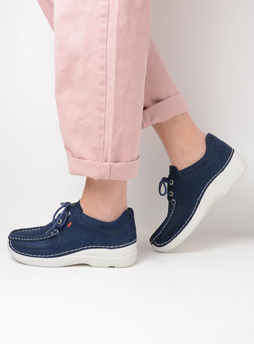 Wolky Lace up shoes 06216 Roll Shoe 11820 denim nubuck